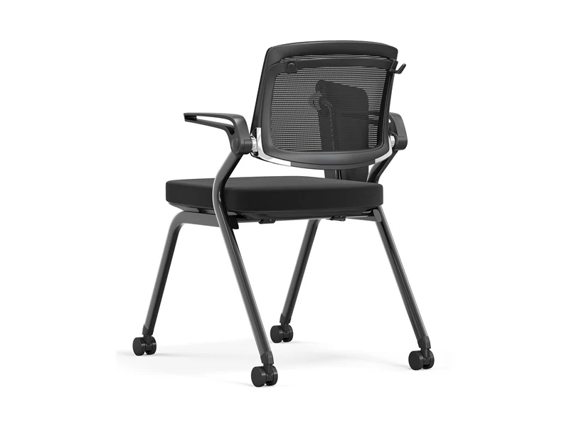 Black / Gray Stacking Conference Chair with Flip-up Arms 