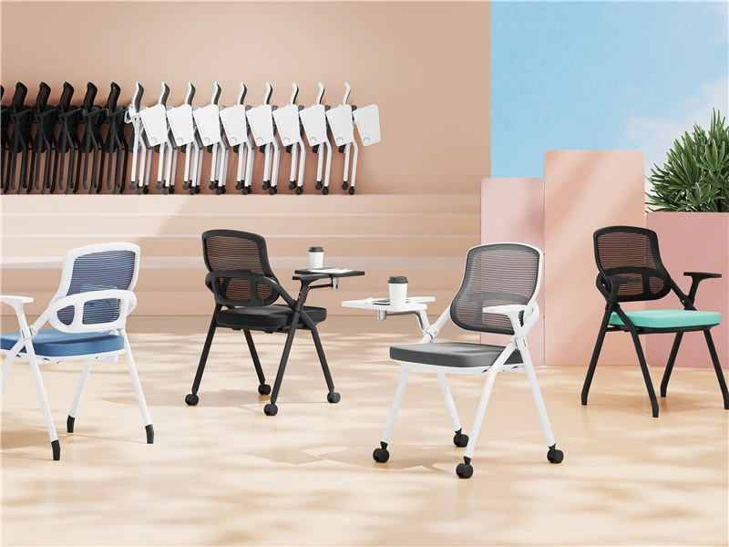 Grey Desk Chair with Arms for Office Conference Room