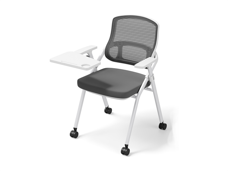 Grey Desk Chair with Arms for Office Conference Room