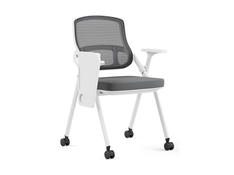 Grey Desk Chair with Arms for Office Conference Room