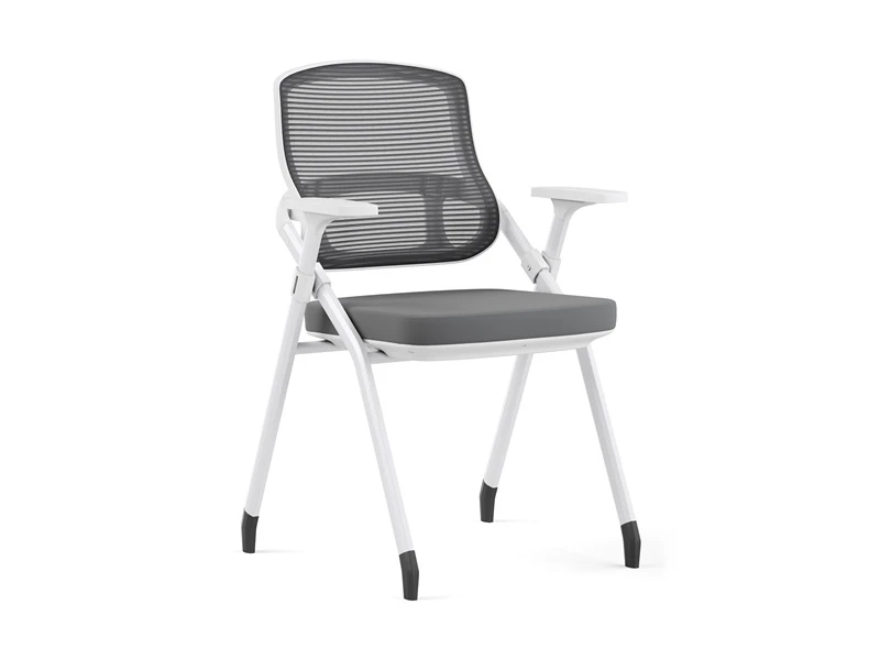 Grey Desk Chair with Arms for Office Conference Room