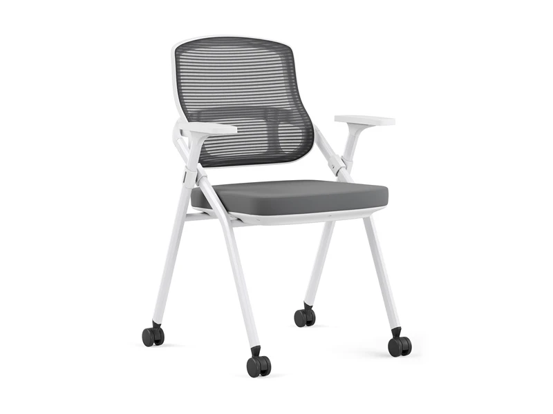 Grey Desk Chair with Arms for Office Conference Room