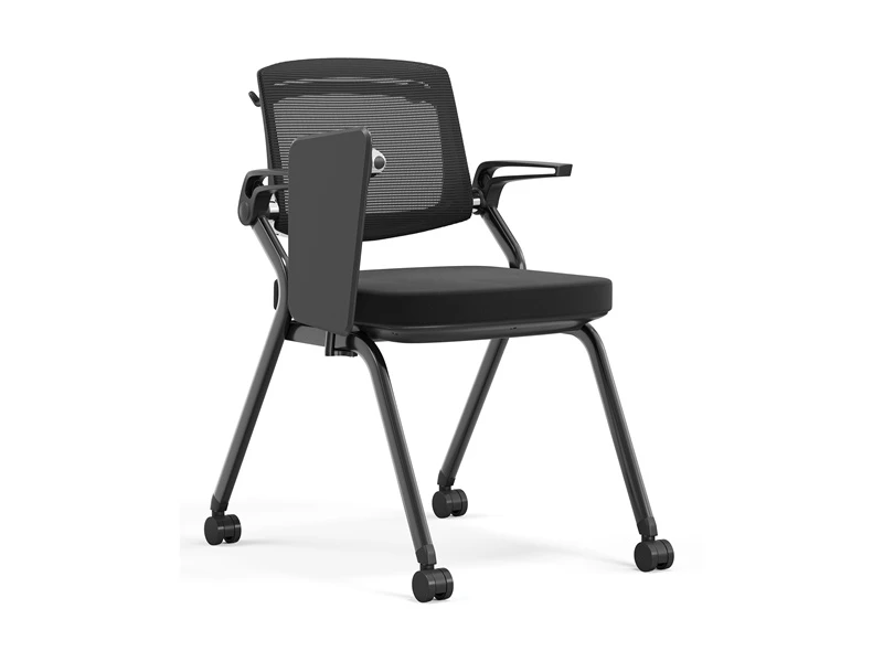 Black / Gray Stacking Conference Chair with Flip-up Arms