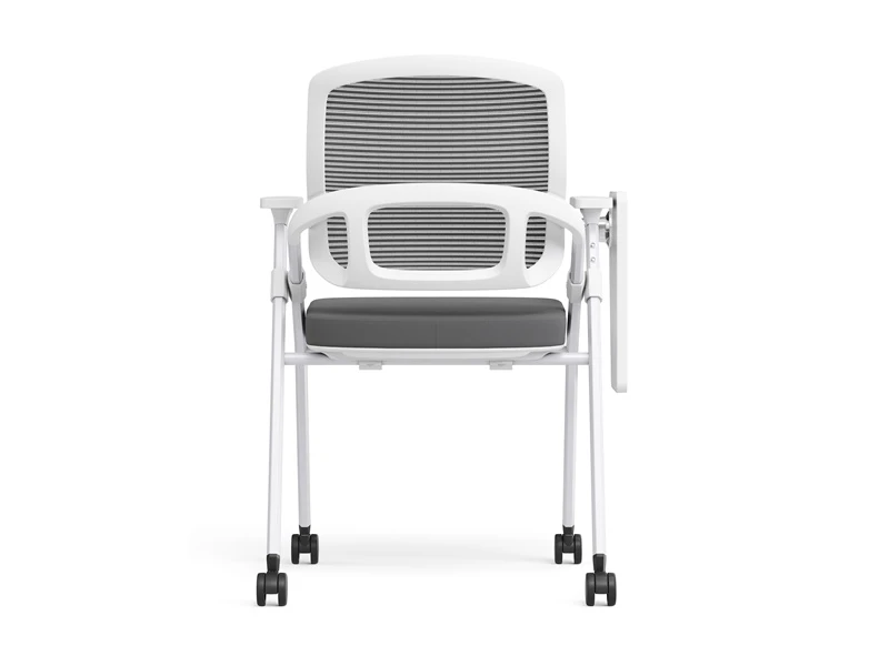 Grey Desk Chair with Arms for Office Conference Room