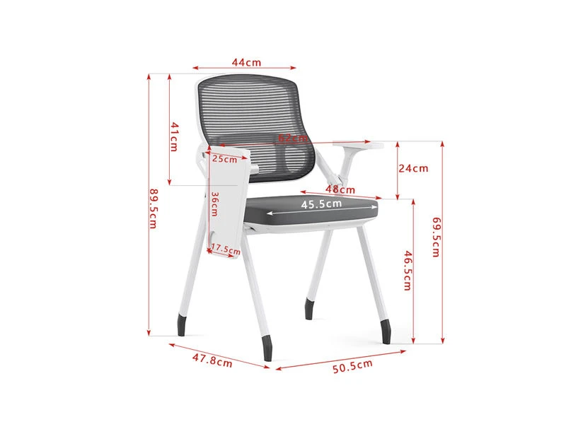Grey Desk Chair with Arms for Office Conference Room