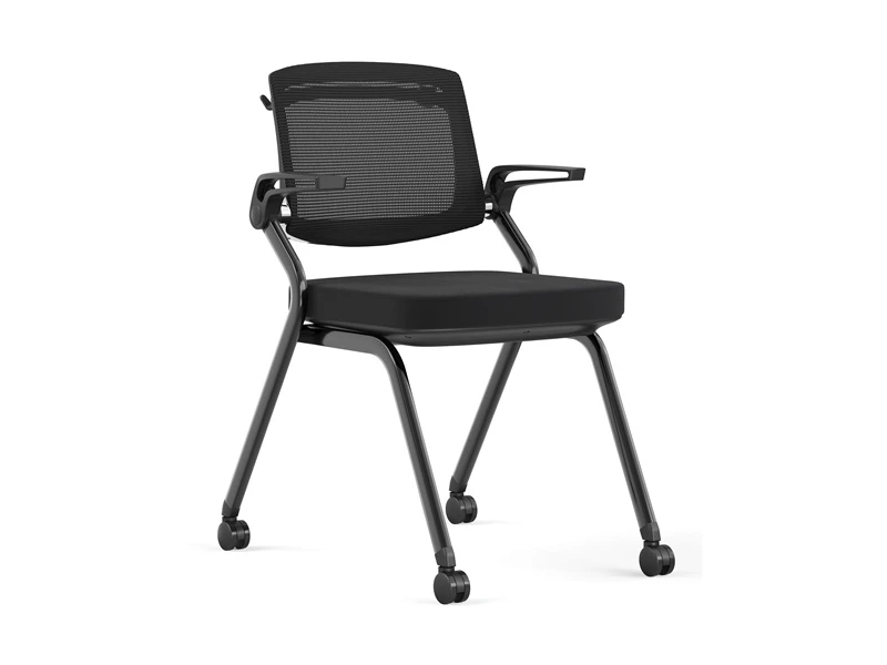 Black / Gray Stacking Conference Chair with Flip-up Arms 