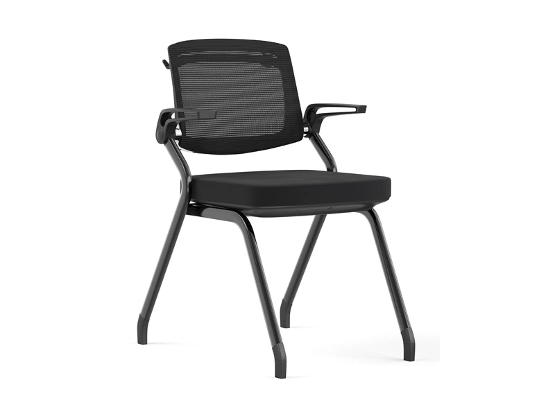 Black / Gray Stacking Conference Chair with Flip-up Arms 