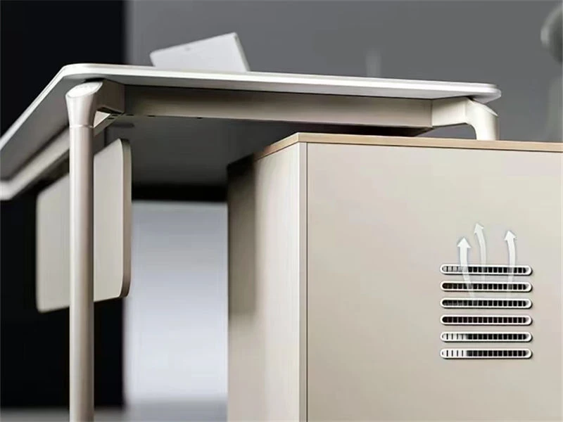 Minimalist Executive Computer Desk with Drawer & Side Cabinet