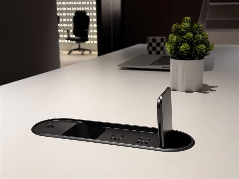 White Modern L-Shaped Executive Desk with Storage