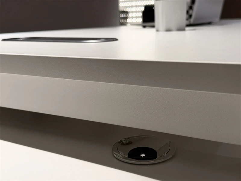 White Modern L-Shaped Executive Desk with Storage