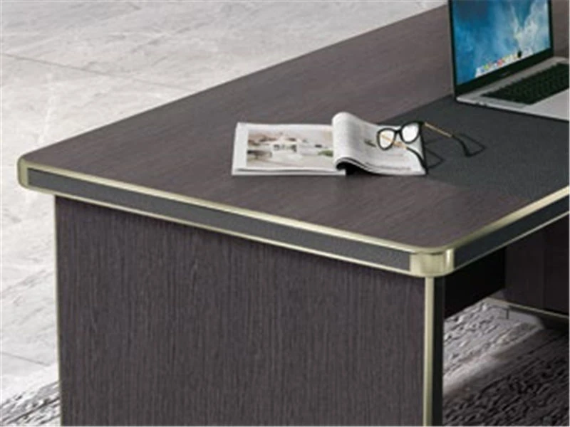 Dark Walnut Wood CEO Desk | Large L Shaped Executive Desk