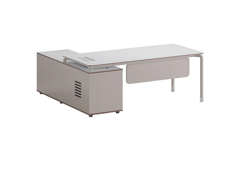 Minimalist Executive Computer Desk with Drawer & Side Cabinet