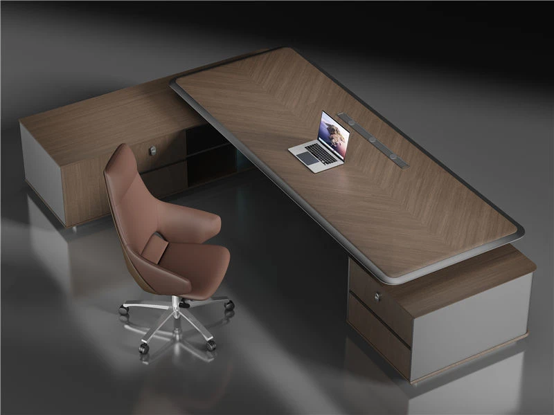 Large Contemporary Executive Office Desk | Big Desk with Drawers