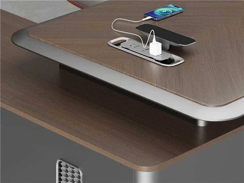 Large Contemporary Executive Office Desk | Big Desk with Drawers