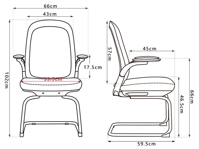 Modern Office Conference Hall Room Chairs with Flip-up Armrests