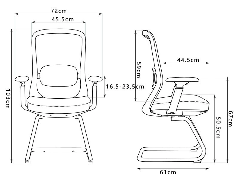 Modern Office Guest Chairs with Adjustable Lumbar Support 
