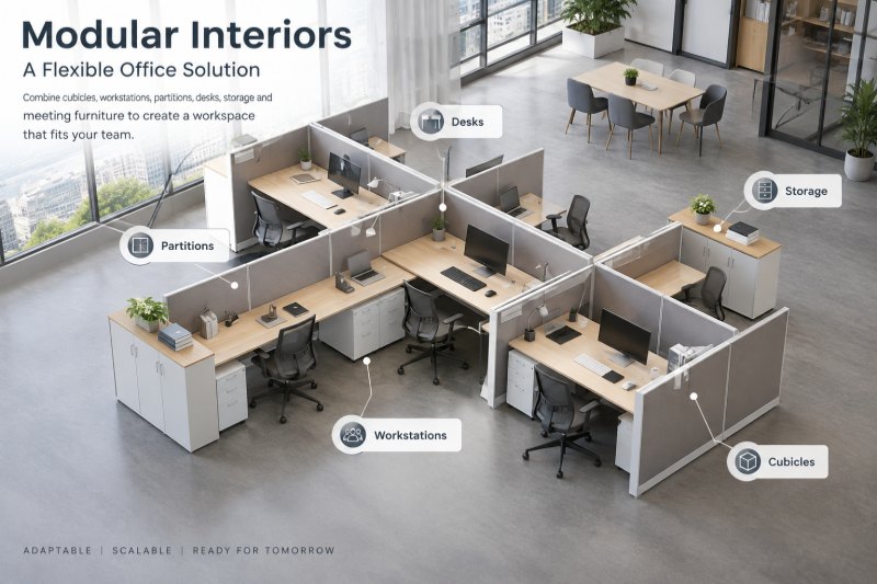 What Are the Top Office Cubicle Brands in Modular Interiors?