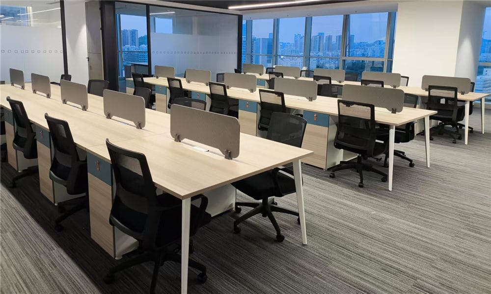 Completed open office workstations with mesh office chairs in Thailand LINRAY Office Furniture Project for a Leading HR Company in Thailand