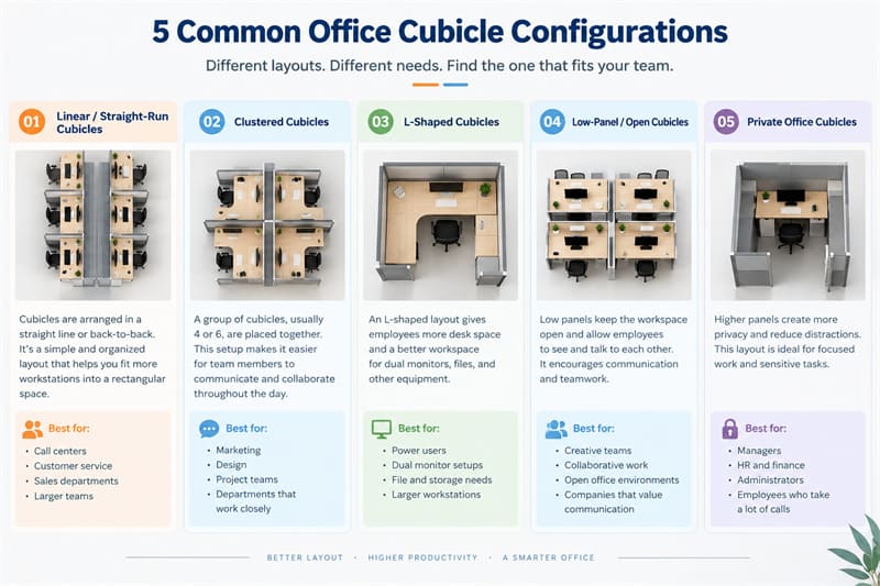 What Are the Most Common Office Cubicle Configurations? Cubicle Configurations: Designing the Right Office Layout