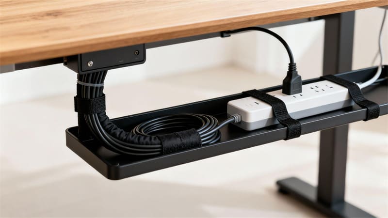 Under-desk cable management on a modular computer workstation What Are the Advantages of Modular Computer Tables?