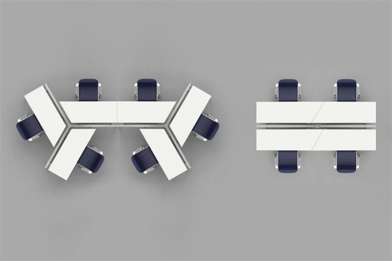 Face-to-face, linear, and cluster modular office workstation layouts What Are the Advantages of Modular Computer Tables?