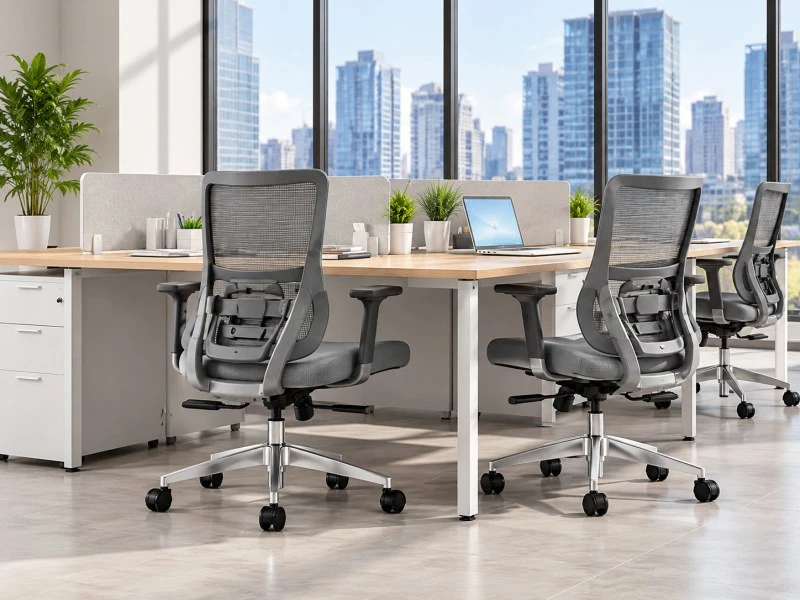 Adjustable Gray Office Task Chair for Modern Workstations