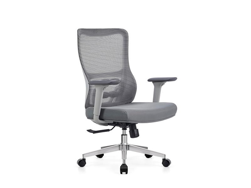 Gray Ergonomic Mesh Office Chair with Adjustable Armrests & Lumbar Support