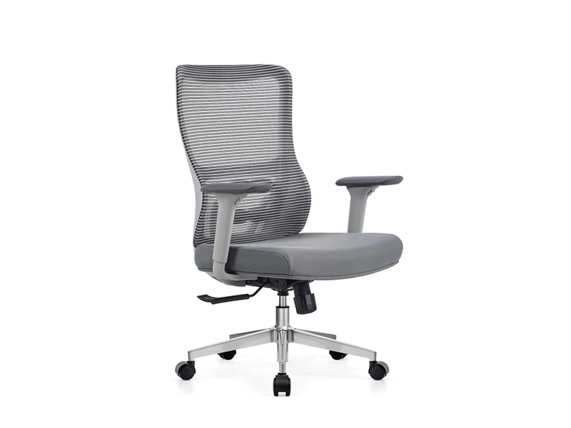 Gray Ergonomic Mesh Office Chair with Adjustable Armrests & Lumbar Support
