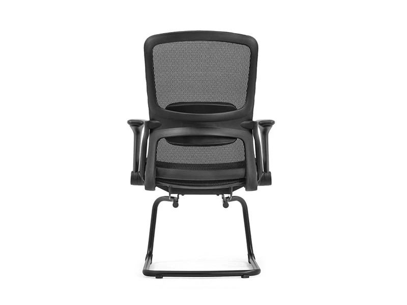 Black Mesh Visitor Chair with Cantilever Base and Lumbar Support