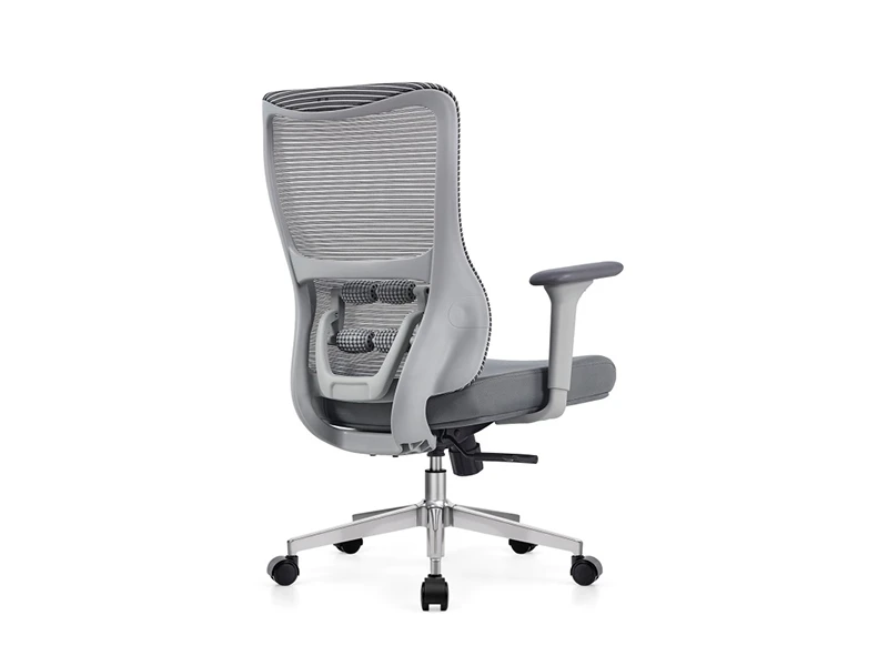 Gray Ergonomic Mesh Office Chair with Adjustable Armrests & Lumbar Support