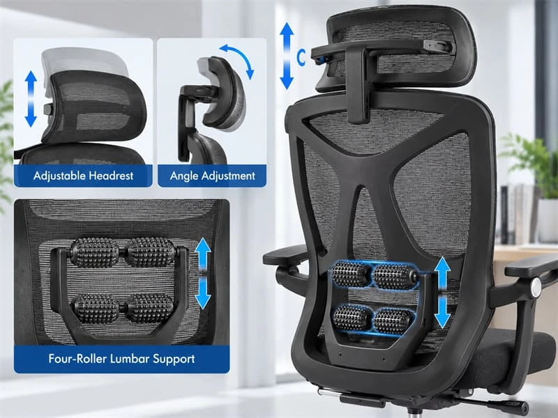Adjustable Headrest and Lumbar Support
