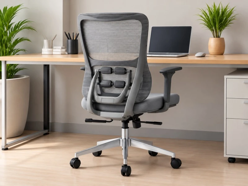 Breathable Mesh Office Chair with Four-Roller Lumbar Support