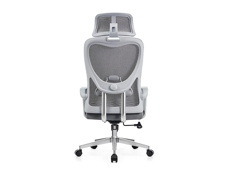 Gray Ergonomic Mesh Office Chair with Adjustable Headrest