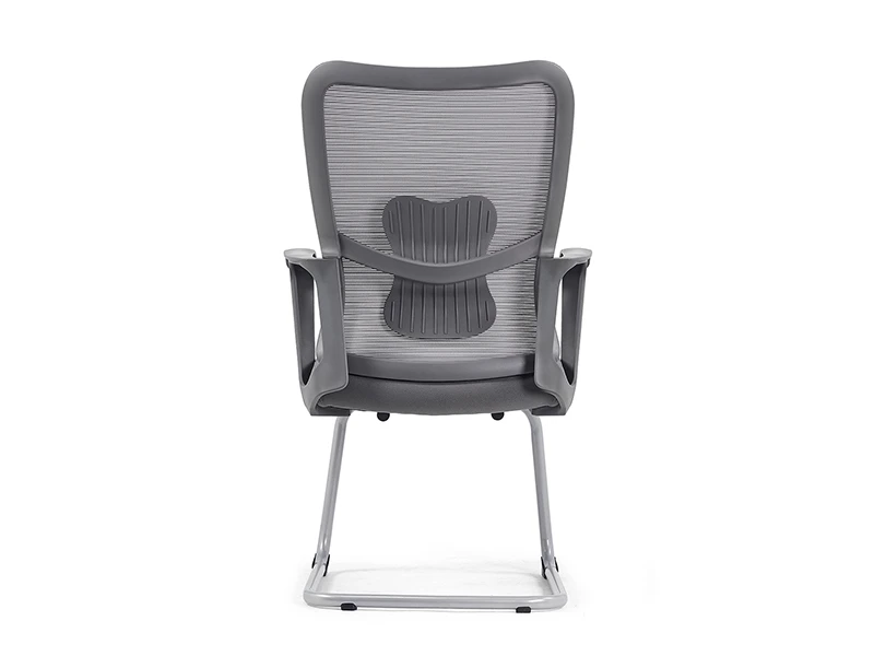 Gray Mesh Office Visitor Chair with Cantilever Frame