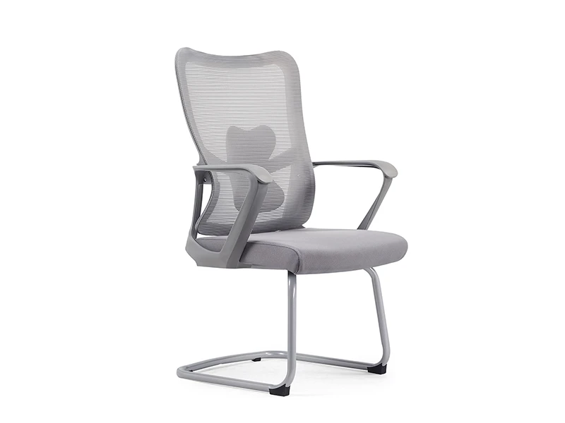 Gray Mesh Office Visitor Chair with Cantilever Frame