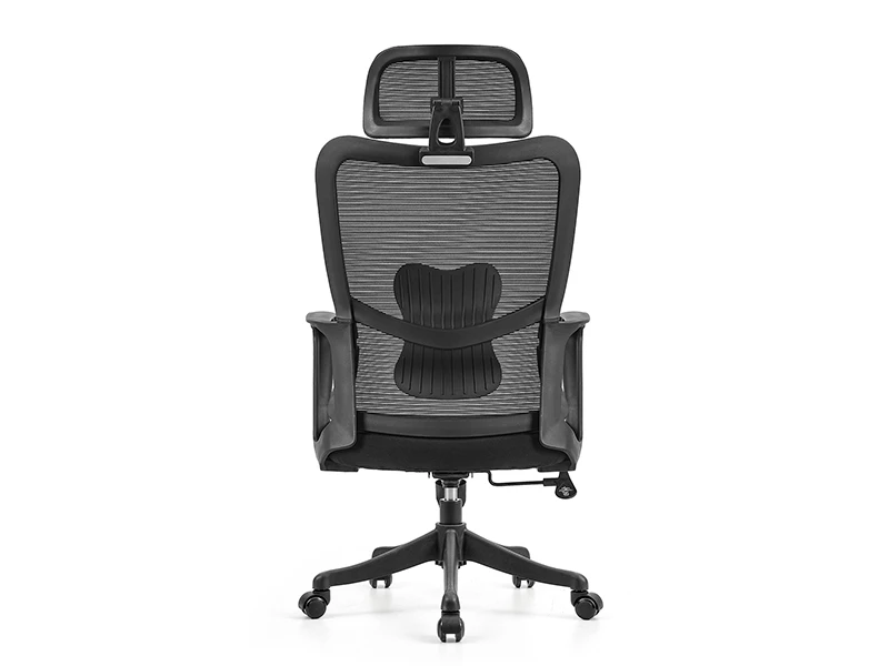 Black Ergonomic Mesh Office Chair with Adjustable Headrest