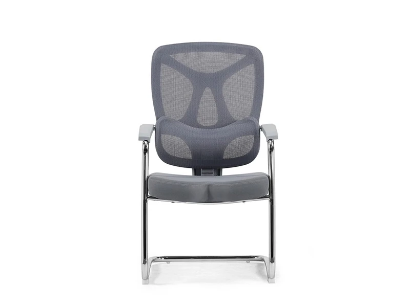 Gray Mesh Office Visitor Chair | Ergonomic Cantilever Guest Chair