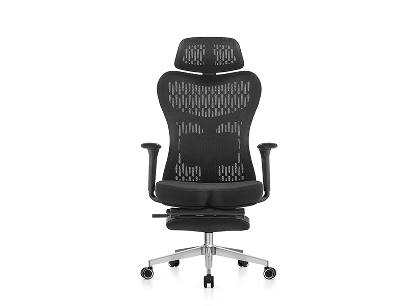 Black Ergonomic Reclining Office Chair with Adjustable Lumbar Support