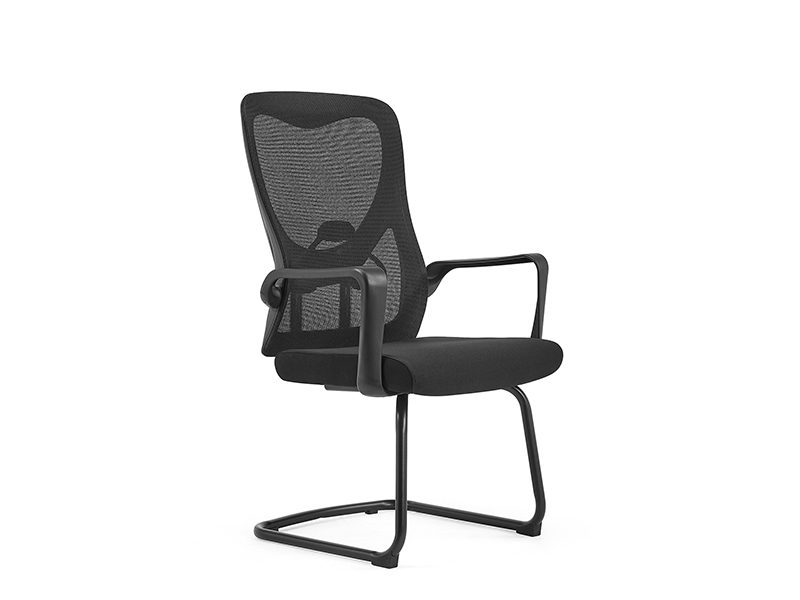Black Ergonomic Mesh Visitor Chair with Cantilever Base