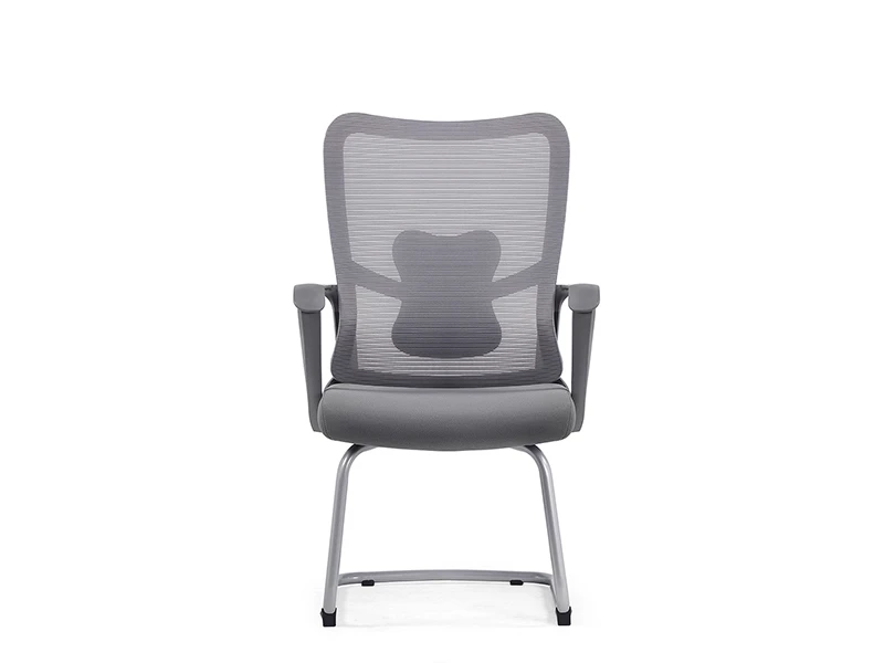 Gray Mesh Office Visitor Chair with Cantilever Frame