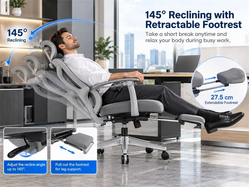 Full Mesh Seat with Seat Depth Adjustment