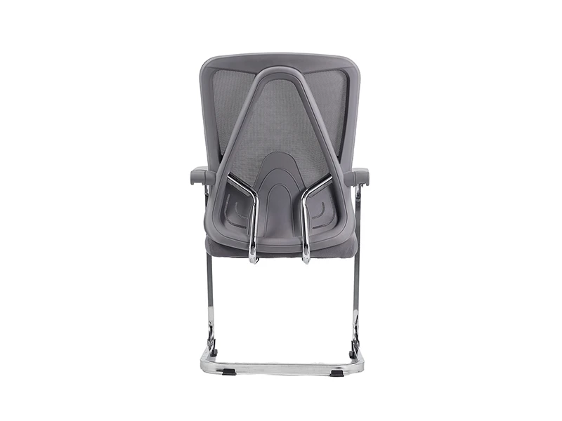 Gray Mesh Office Visitor Chair with Cantilever Metal Frame