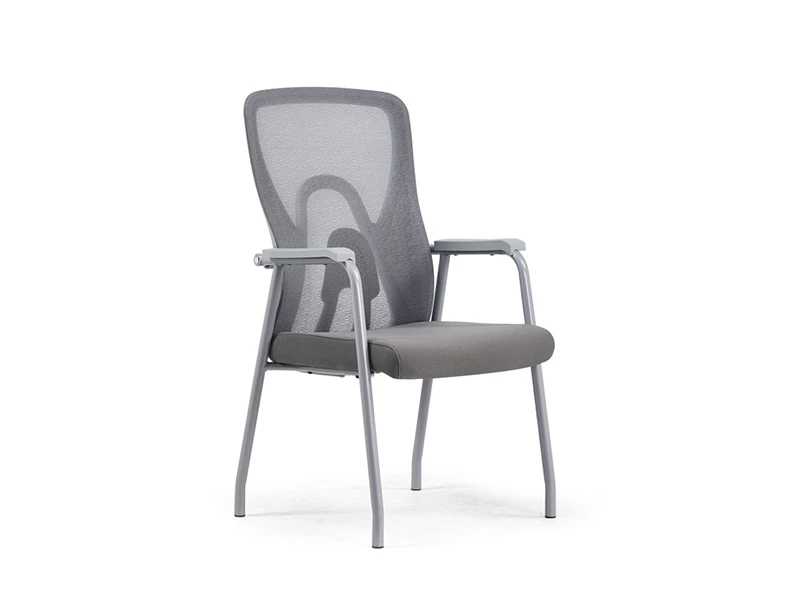 Gray Mesh Office Visitor Chair | Four Leg Office Guest Chair