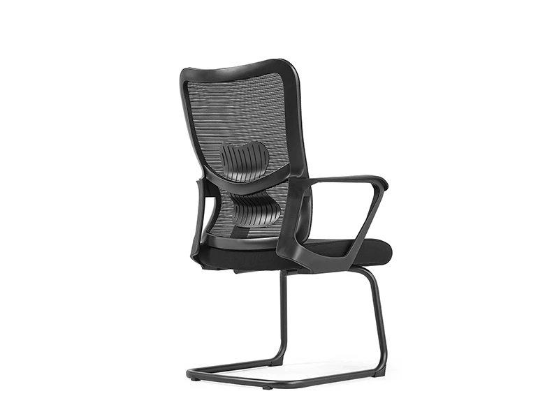 Black Mesh Office Visitor Chair with Cantilever Frame