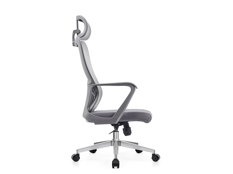 Gray Mesh Office Chair with Adjustable Headrest LR-2801A