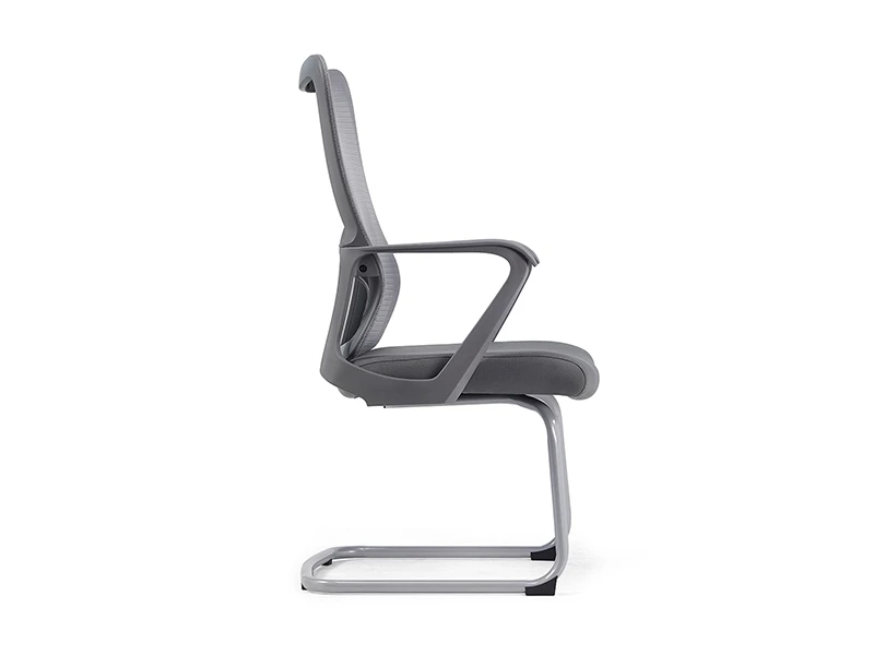 Gray Mesh Office Visitor Chair with Cantilever Frame
