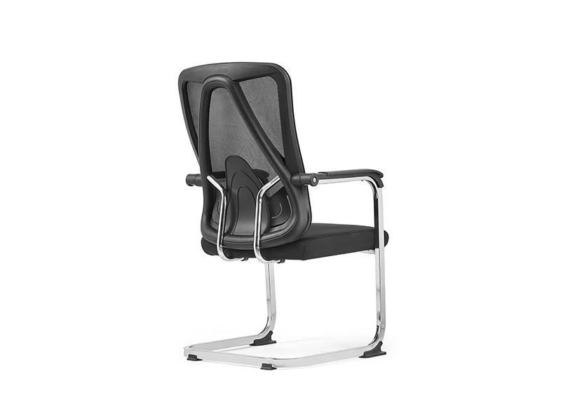 Black Mesh Office Visitor Chair with Chrome Cantilever Frame
