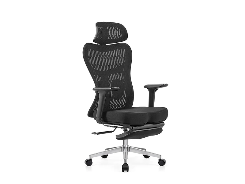 Black Ergonomic Reclining Office Chair with Adjustable Lumbar Support