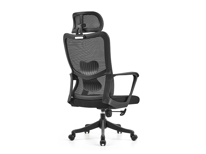 Black Ergonomic Mesh Office Chair with Adjustable Headrest