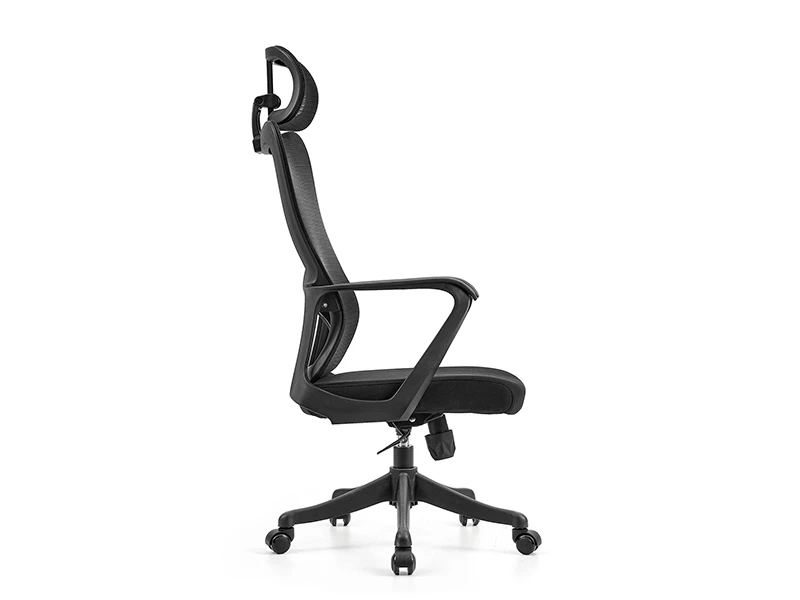 Black Ergonomic Mesh Office Chair with Adjustable Headrest